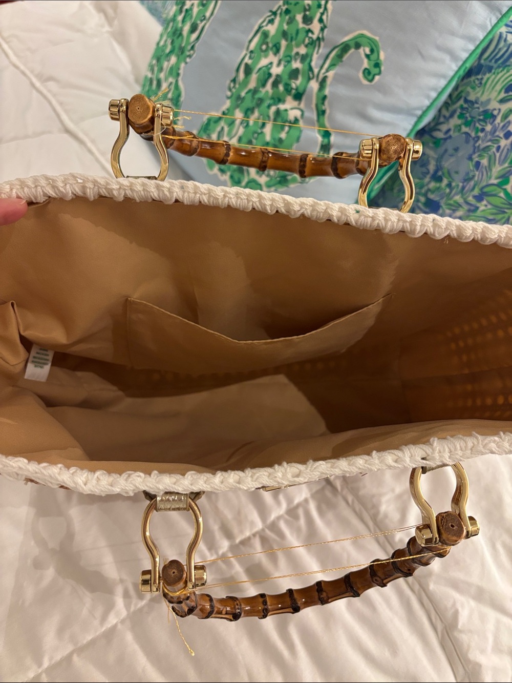 Lilly Pulitzer Greydon Cane Tote NWT - Picture 2 of 6